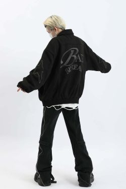 Y2K Grunge Split Cut Zipper Pants - Retro 90s Fashion, Summer Y2K Outfits, Gothic Y2K Style