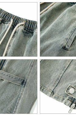 Y2K Grunge Split Cut Zipper Pants - Retro 90s Fashion, Summer Y2K Outfits, Gothic Y2K Style