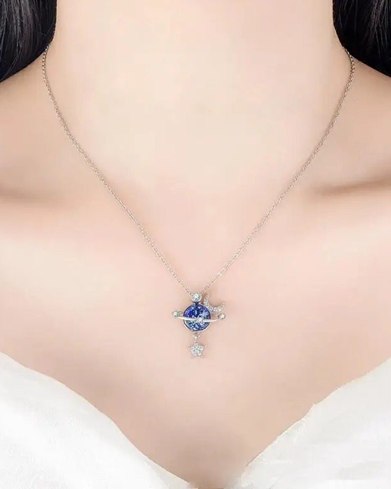 Y2K Grunge Star and Moon Necklace - Perfect for 90s, Retro, and Summer Y2K Outfits
