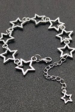 Y2K Grunge Star Charm Bracelet - Retro 90s Fashion, Pastel Goth, Y2K Party & Club Outfits