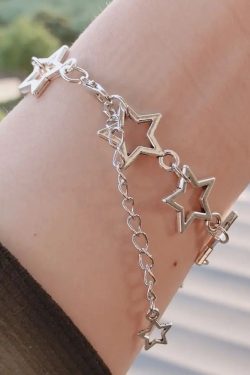 Y2K Grunge Star Charm Bracelet - Retro 90s Fashion, Pastel Goth, Y2K Party & Club Outfits
