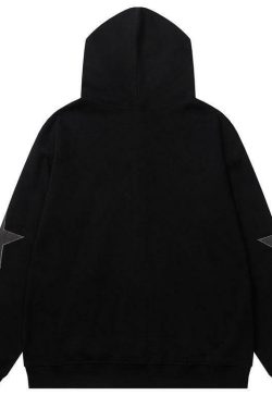 Y2K Grunge Star Patch Jacket - Retro 90s Fashion, Summer Outfits, and Club Party Looks