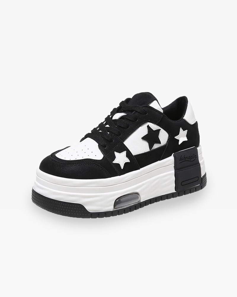 Y2K Grunge Star Platform Sneakers - Retro 90s Fashion, Summer Outfits, and Party Looks