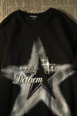 Y2K Grunge Star T-Shirt - Retro 90s Fashion, Summer Outfits, and Pastel Goth Styles