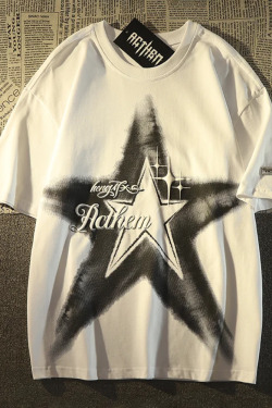 Y2K Grunge Star T-Shirt - Retro 90s Fashion, Summer Outfits, and Pastel Goth Styles