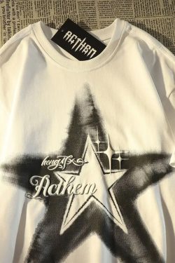 Y2K Grunge Star T-Shirt - Retro 90s Fashion, Summer Outfits, and Pastel Goth Styles