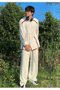 Y2K Grunge Straight-Leg Lounge Pants - 90s Retro Summer Outfit, Y2K Fashion Essentials