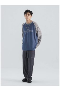 Y2K Grunge Straight-Leg Lounge Pants - Retro 90s Fashion, Summer Y2K Outfits, Pastel Goth