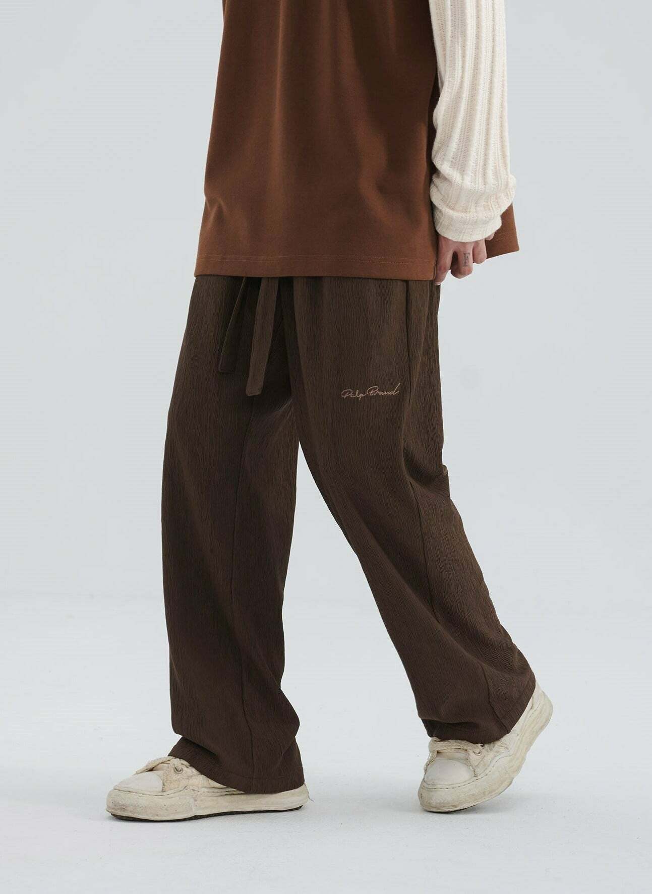 Y2K Grunge Straight-Leg Lounge Pants - Retro 90s Fashion, Summer Y2K Outfits, Pastel Goth