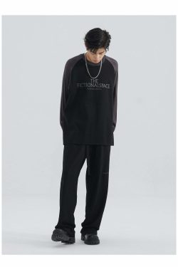 Y2K Grunge Straight-Leg Lounge Pants - Retro 90s Fashion, Summer Y2K Outfits, Pastel Goth