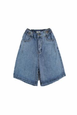 Y2K Grunge Street Style Loose Fit Knee Length Denim Shorts - 90s Retro Summer Fashion