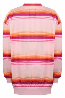 Y2K Grunge Striped Sweatshirt - Retro 90s Fashion, Pastel Goth, Y2K Club & Party Outfits