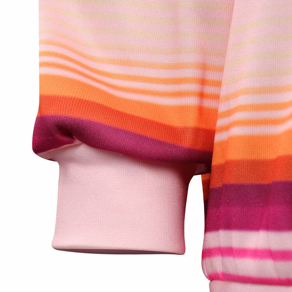 Y2K Grunge Striped Sweatshirt - Retro 90s Fashion, Pastel Goth, Y2K Club & Party Outfits