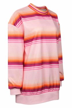 Y2K Grunge Striped Sweatshirt - Retro 90s Fashion, Pastel Goth, Y2K Club & Party Outfits