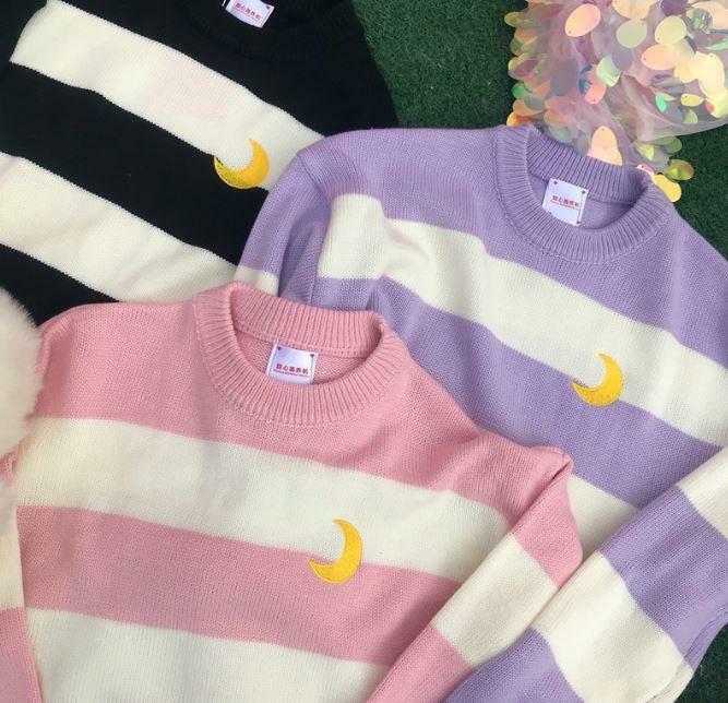 Y2K Grunge Striped Sweatshirt - Retro 90s Fashion, Summer Y2K Outfits, Pastel Goth Style