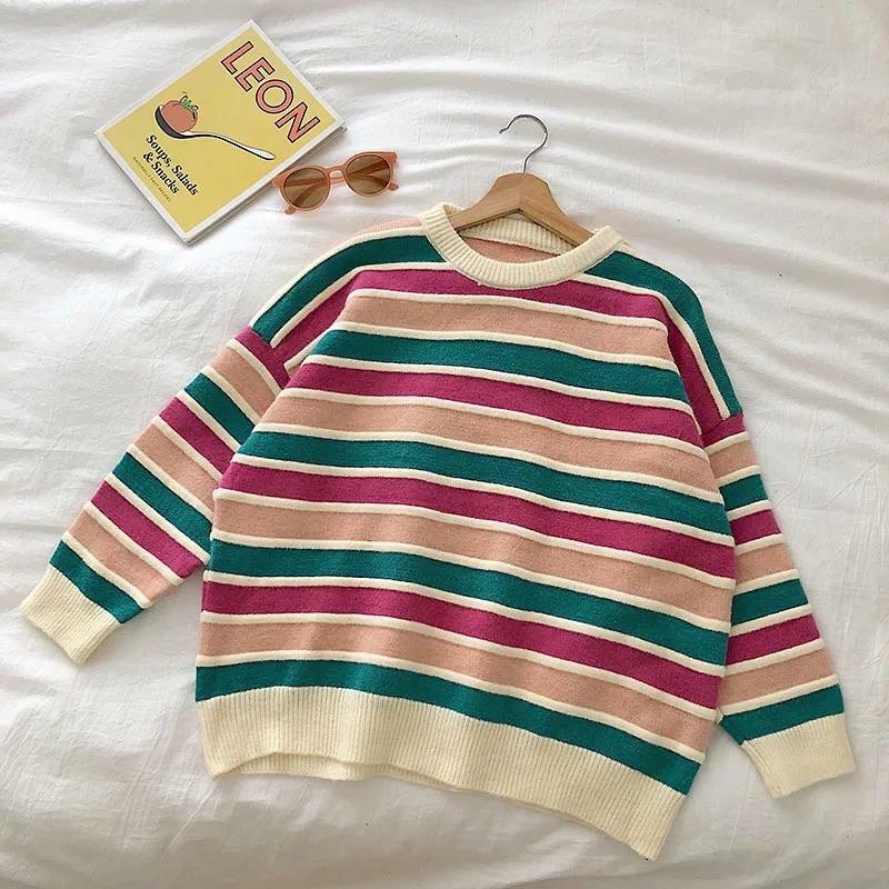 Y2K Grunge Striped Sweatshirt - Retro 90s Fashion, Summer Y2K Outfits, Pastel Goth Style