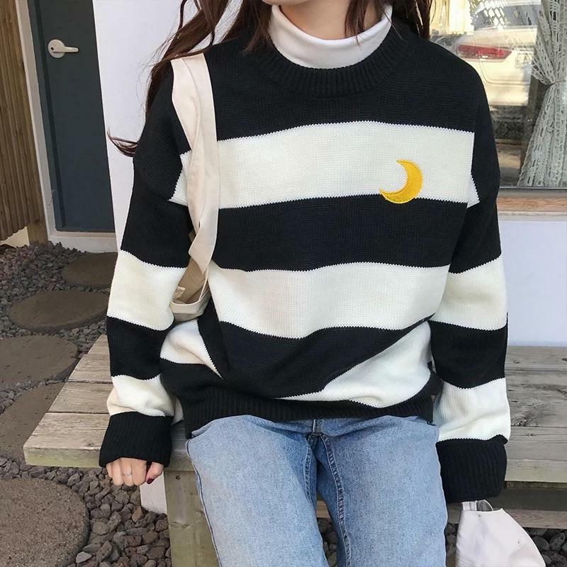 Y2K Grunge Striped Sweatshirt - Retro 90s Fashion, Summer Y2K Outfits, Pastel Goth Style