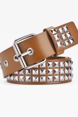 Y2K Grunge Studded Pyramid Belt - Retro 90s Fashion, Gothic Y2K, Pastel Goth, Y2K Club Out