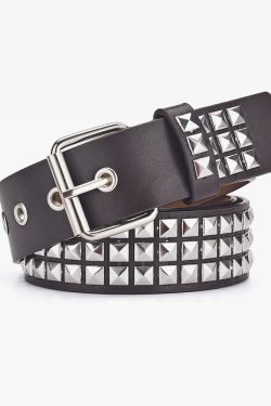 Y2K Grunge Studded Pyramid Belt - Retro 90s Fashion, Gothic Y2K, Pastel Goth, Y2K Club Out