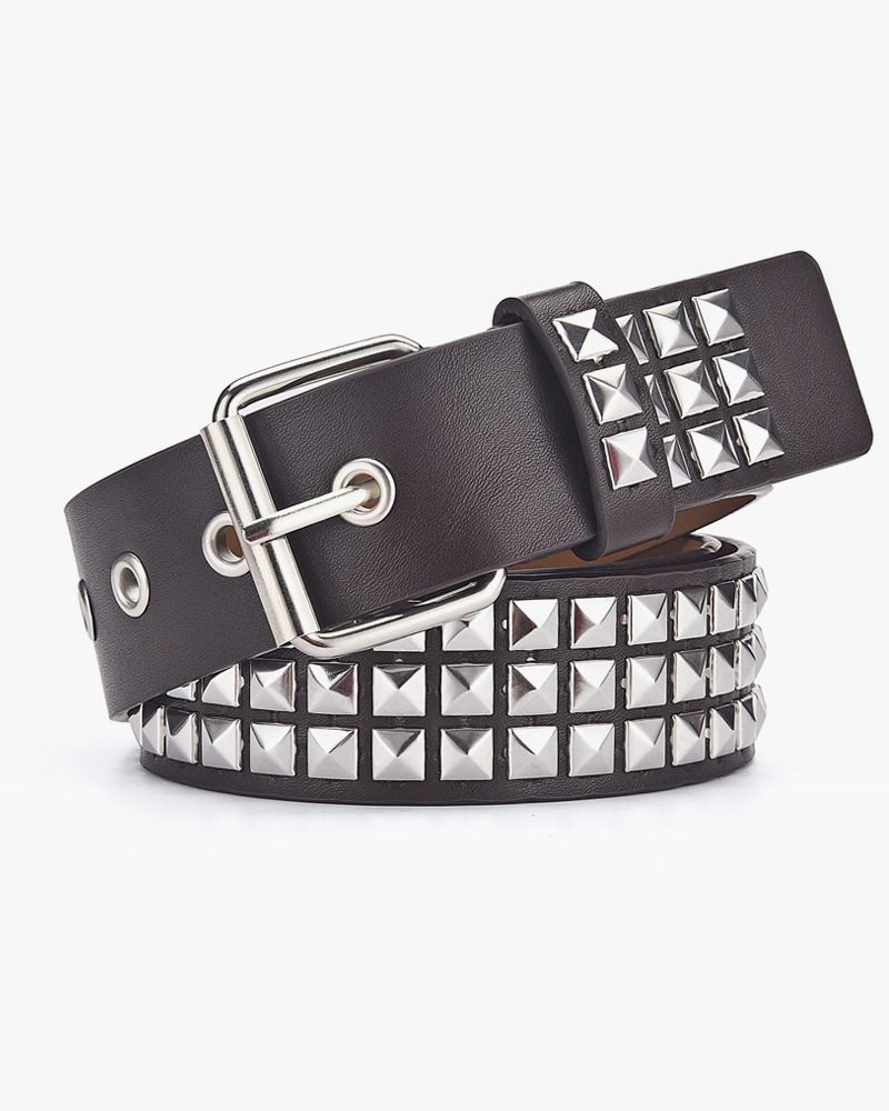 Y2K Grunge Studded Pyramid Belt - Retro 90s Fashion, Gothic Y2K, Pastel Goth, Y2K Club Out