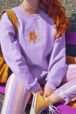 Y2K Grunge Sublime Sun Sweatshirt - Retro 90s Summer Outfit, Pastel Goth, Y2K Fashion