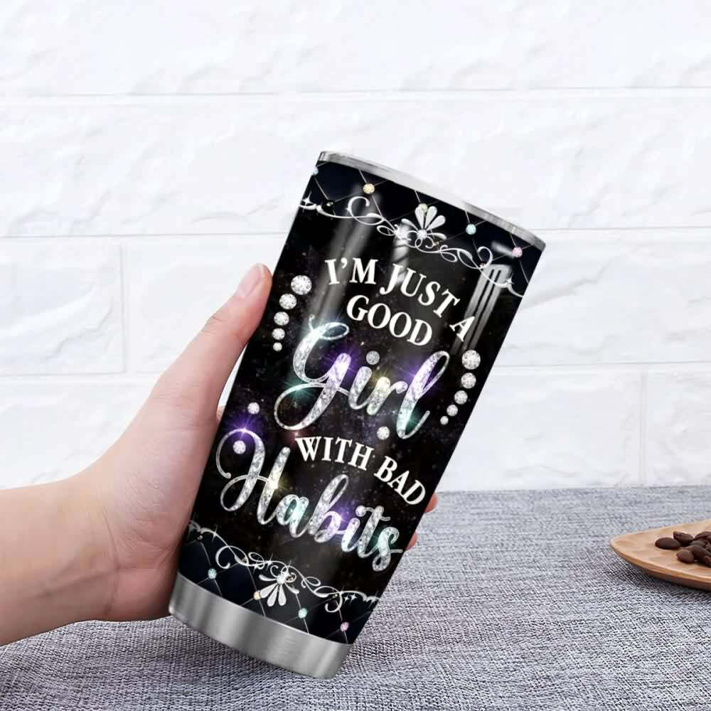 Y2K Grunge Sugar Skull Stainless Steel Custom Tumbler - Retro 90s Fashion & Summer Vibes