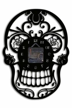 Y2K Grunge Sugar Skull Wall Clock Decor - Retro 90s Goth Pastel Goth Y2K Home Style