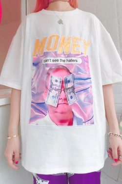 Y2K Grunge Summer Outfit - Get Money Shirt, 90s Retro Style, Perfect for Y2K Party & Club