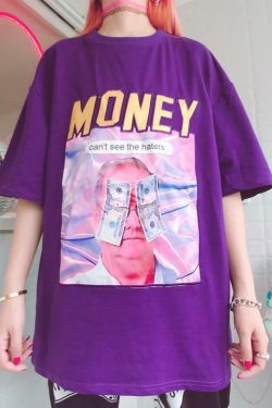 Y2K Grunge Summer Outfit - Get Money Shirt, 90s Retro Style, Perfect for Y2K Party & Club