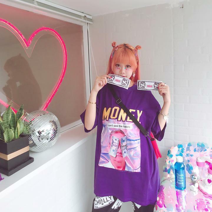 Y2K Grunge Summer Outfit - Get Money Shirt, 90s Retro Style, Perfect for Y2K Party & Club