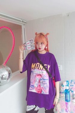 Y2K Grunge Summer Outfit - Get Money Shirt, 90s Retro Style, Perfect for Y2K Party & Club