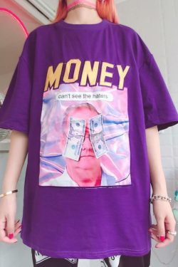 Y2K Grunge Summer Outfit - Get Money Shirt, 90s Retro Style, Perfect for Y2K Party & Club