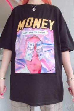 Y2K Grunge Summer Outfit - Get Money Shirt, 90s Retro Style, Perfect for Y2K Party & Club
