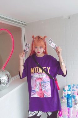 Y2K Grunge Summer Outfit - Get Money Shirt, 90s Retro Style, Perfect for Y2K Party & Club