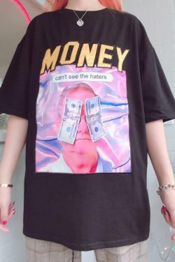Y2K Grunge Summer Outfit - Get Money Shirt, 90s Retro Style, Perfect for Y2K Party & Club