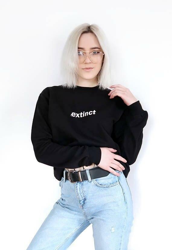 Y2K Grunge Summer Outfit - Retro 90s Fashion, Gothic Y2K, Pastel Goth, Extinct Sweatshirt