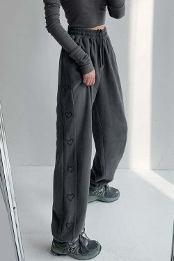 Y2K Grunge Summer Outfits: Sweet Home Hearty Loose Sweatpants - Retro 90s Fashion for Women
