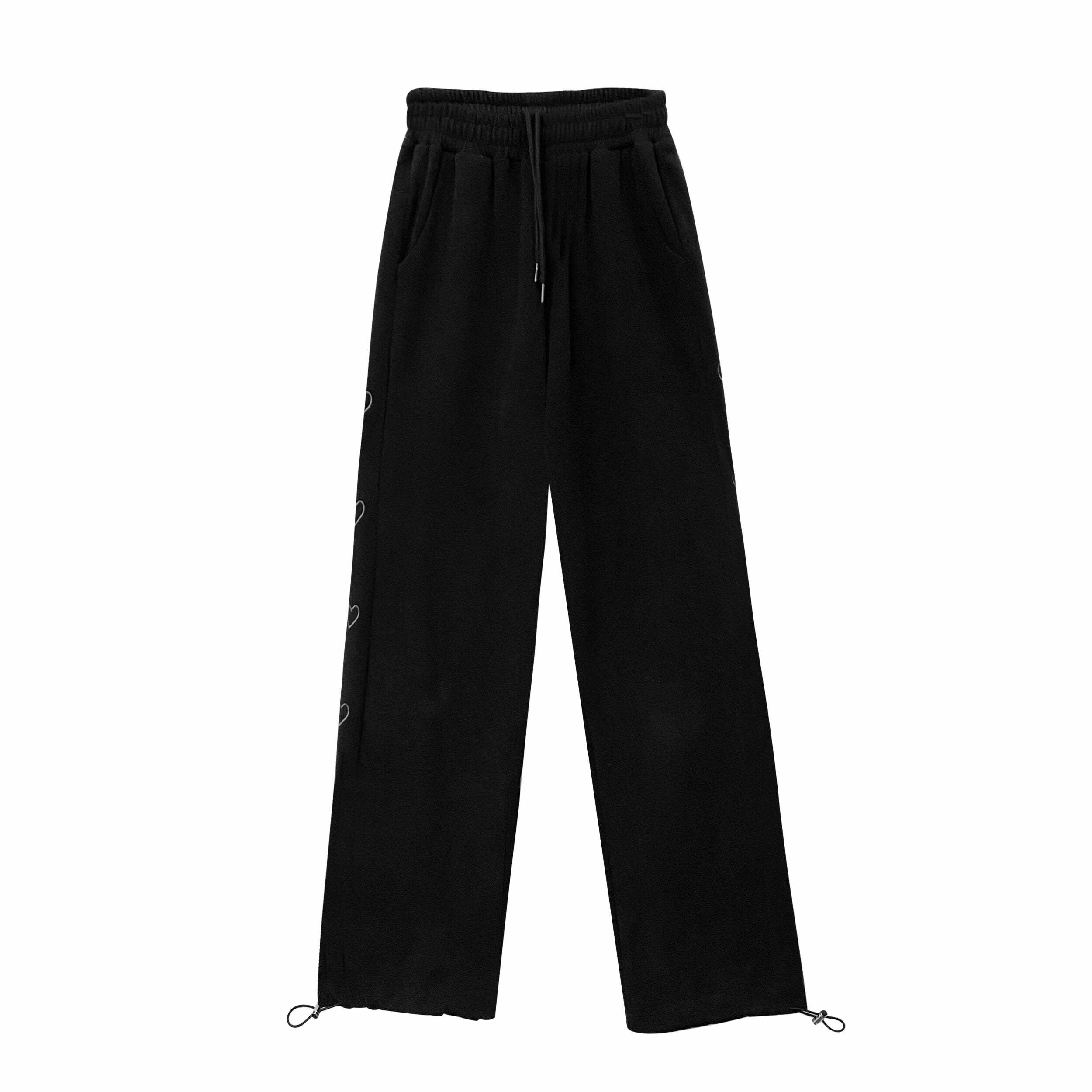 Y2K Grunge Summer Outfits: Sweet Home Hearty Loose Sweatpants - Retro 90s Fashion for Women