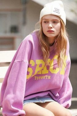 Y2K Grunge Summer Sweatshirt - 90s Retro Style, Pastel Goth, Y2K Club & Party Outfits