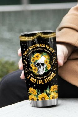 Y2K Grunge Sunflower Skull Stainless Steel Tumbler - Retro 90s Fashion, Gothic Y2K Style