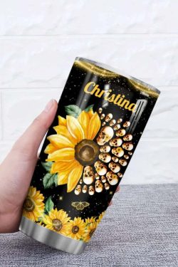 Y2K Grunge Sunflower Skull Stainless Steel Tumbler - Retro 90s Fashion, Gothic Y2K Style