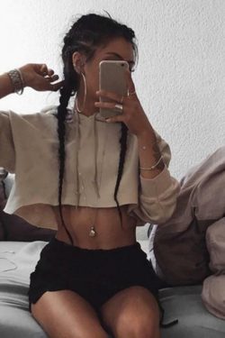 Y2K Grunge Super Cropped Hoodie - 90s Fashion, Retro Style, Y2K Summer Outfits, Gothic Y2K