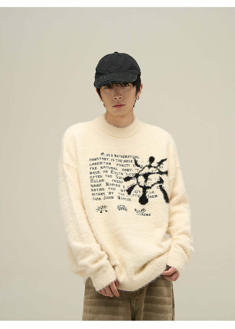 Y2K Grunge Sweater - Retro 90s Fashion, Summer Outfits, Pastel Goth, Y2K Club & Party Fits