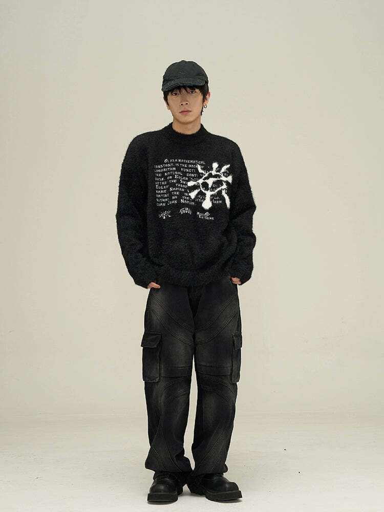 Y2K Grunge Sweater - Retro 90s Fashion, Summer Outfits, Pastel Goth, Y2K Club & Party Fits