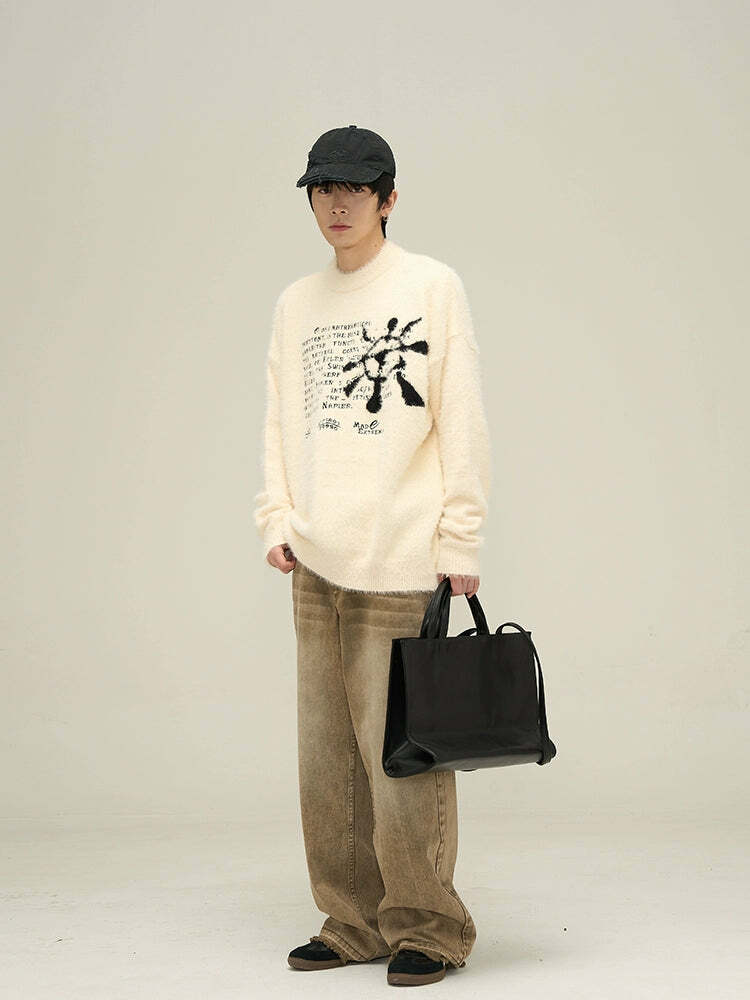 Y2K Grunge Sweater - Retro 90s Fashion, Summer Outfits, Pastel Goth, Y2K Club & Party Fits