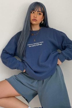 Y2K Grunge Sweatshirt - Retro 90s Fashion, Summer Y2K Outfits, Popstar & Party Vibes