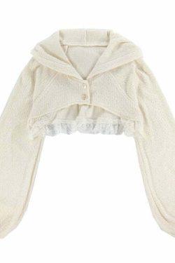 Y2K Grunge Sweet Lolita White Cardigan - Retro 90s Fashion, Summer Y2K Outfits, Pastel Goth