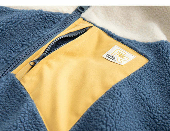 Y2K Grunge Swirl Fleece Zip Jacket - Retro 90s Fashion, Summer Outfits, and Clubwear