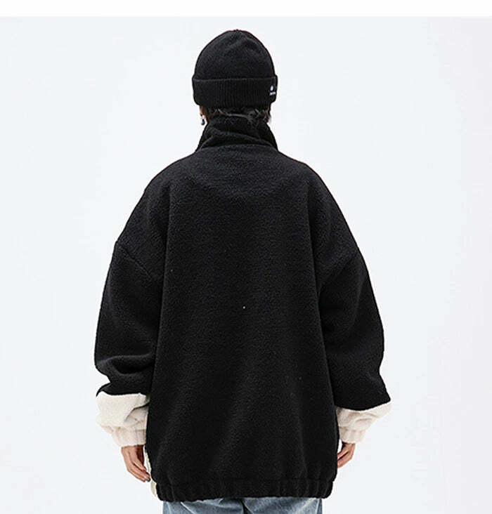 Y2K Grunge Swirl Fleece Zip Jacket - Retro 90s Fashion, Summer Y2K Outfits, Pastel Goth Style