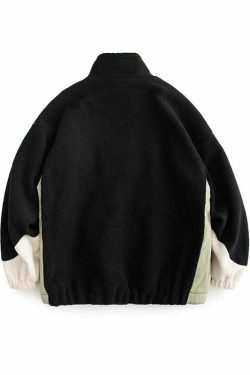Y2K Grunge Swirl Fleece Zip Jacket - Retro 90s Fashion, Summer Y2K Outfits, Pastel Goth Style